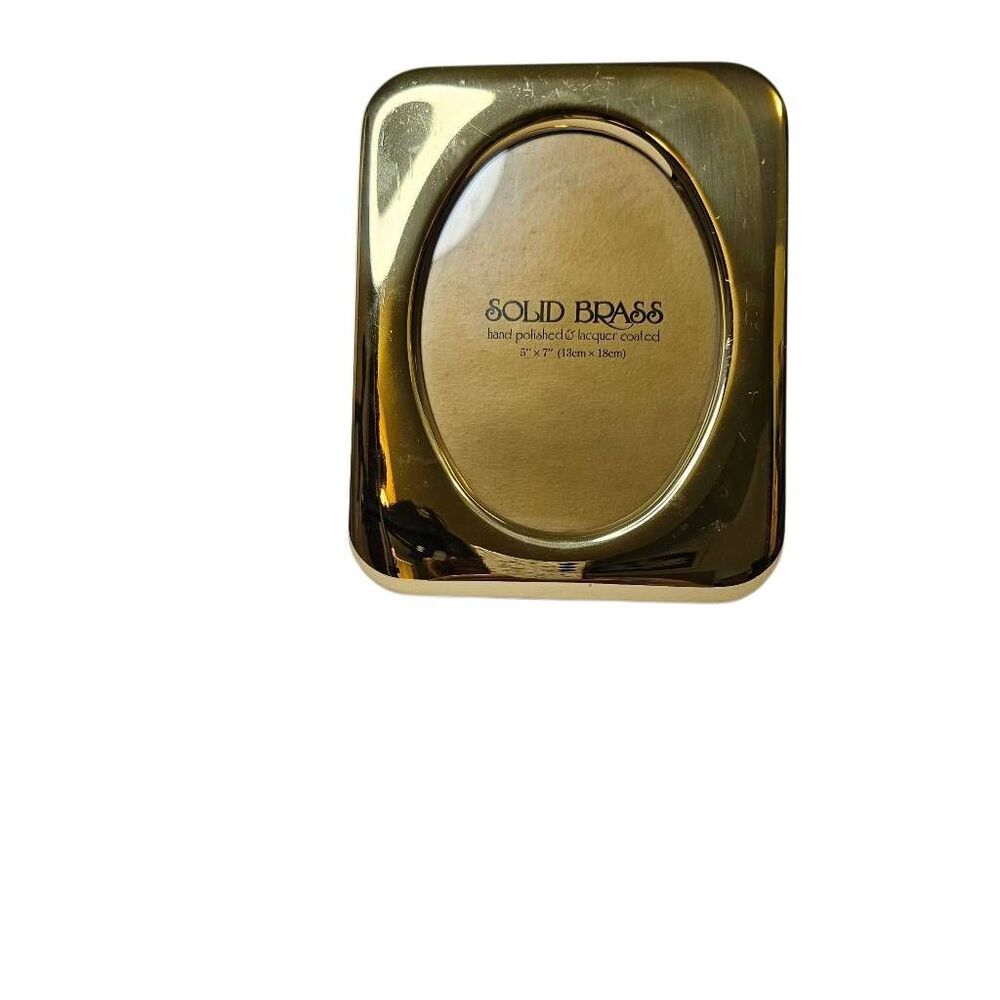 Solid Brass picture frame. 5X7 picture opening.